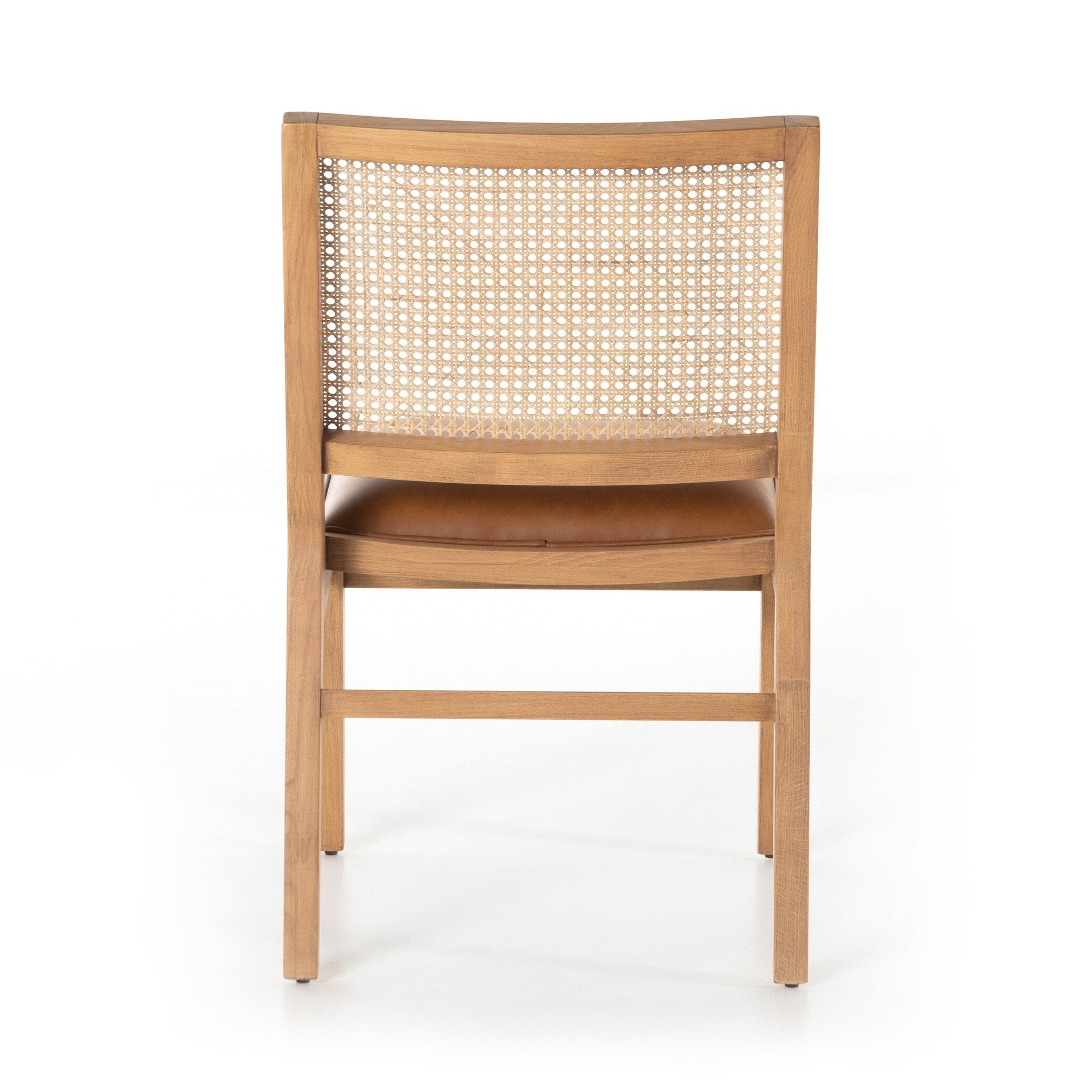 Dalton Leather and Cane Dining Chair