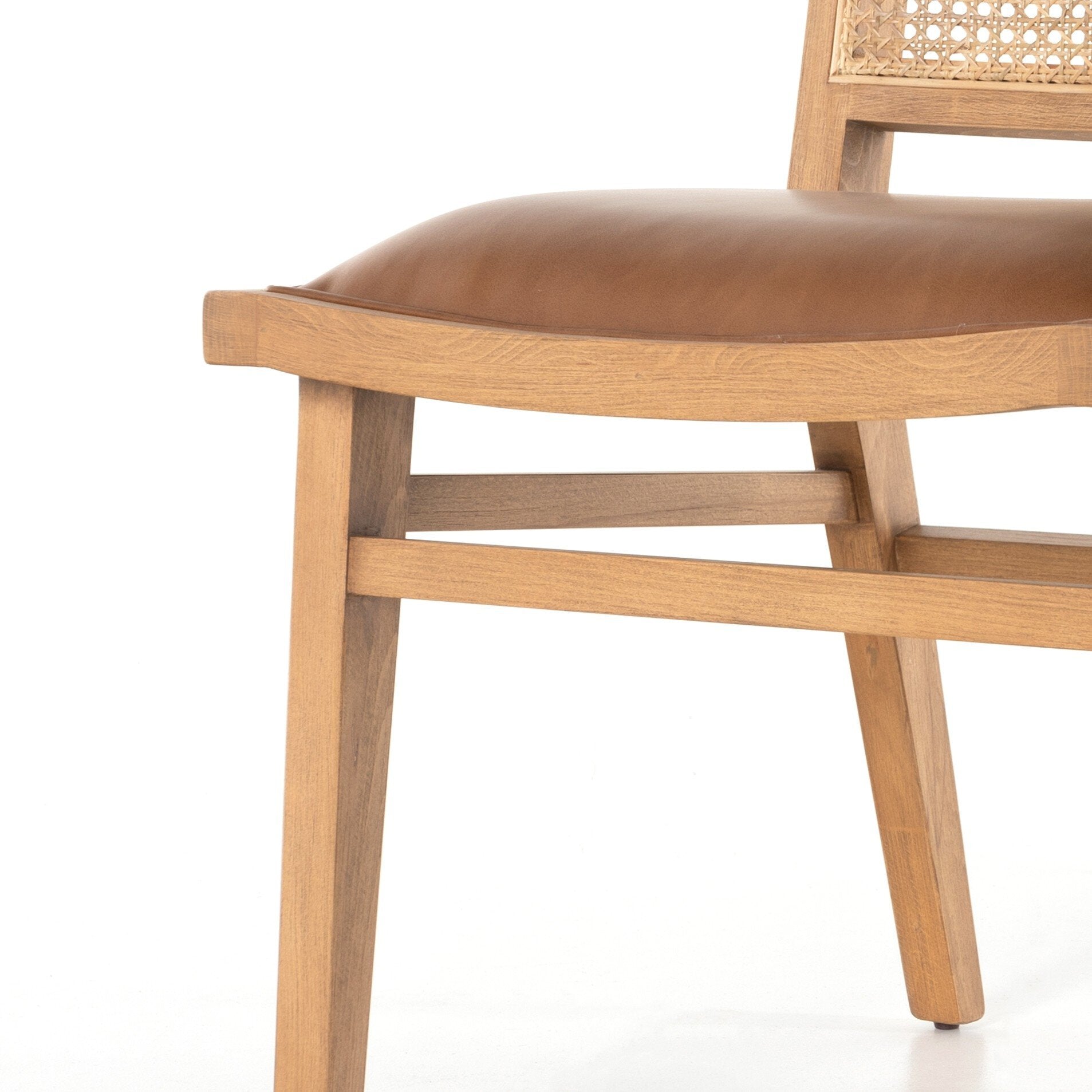 Dalton Leather and Cane Dining Chair