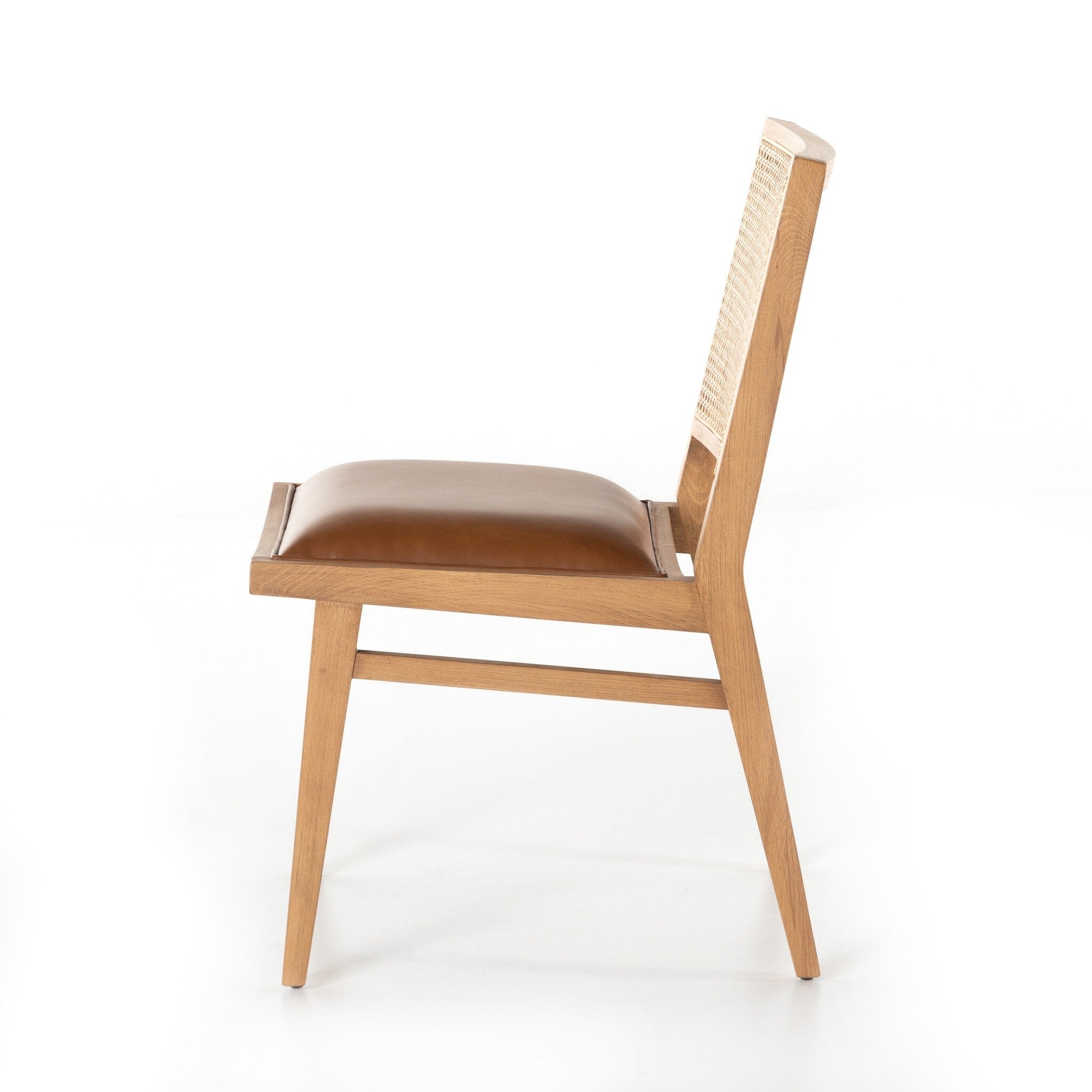Dalton Leather and Cane Dining Chair