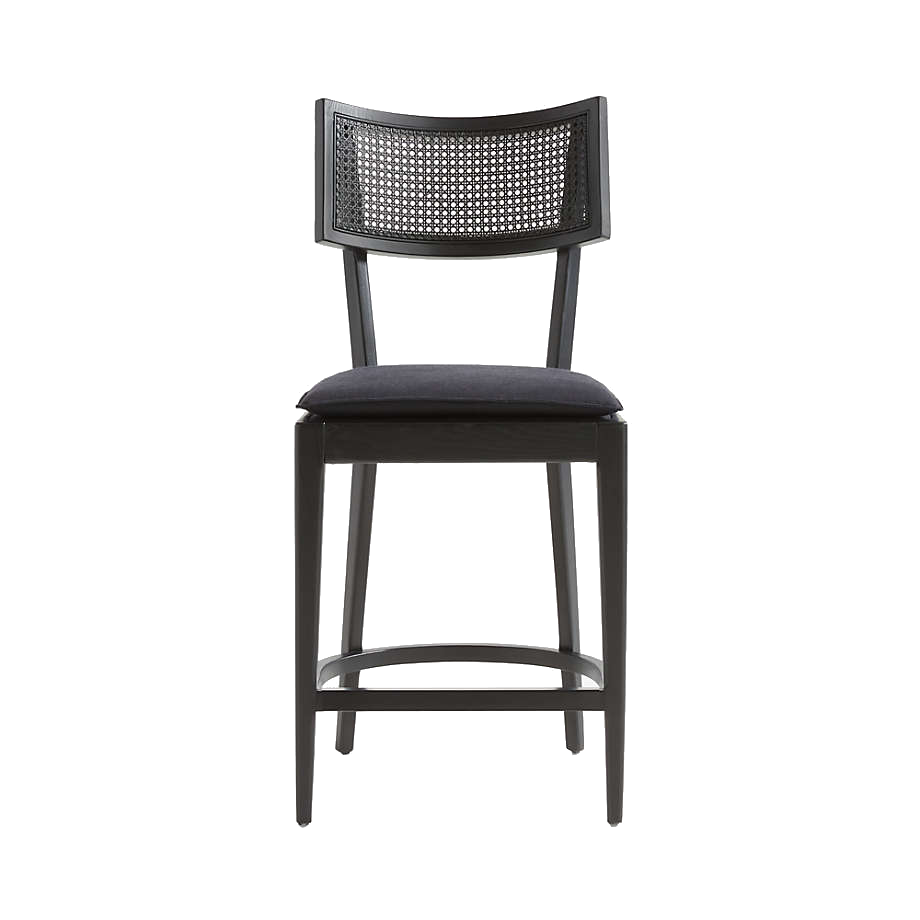 Black Tina Cane Counter Stool