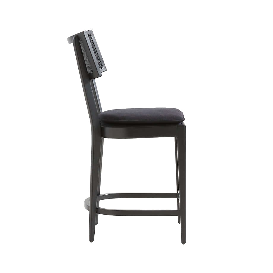 Black Tina Cane Counter Stool