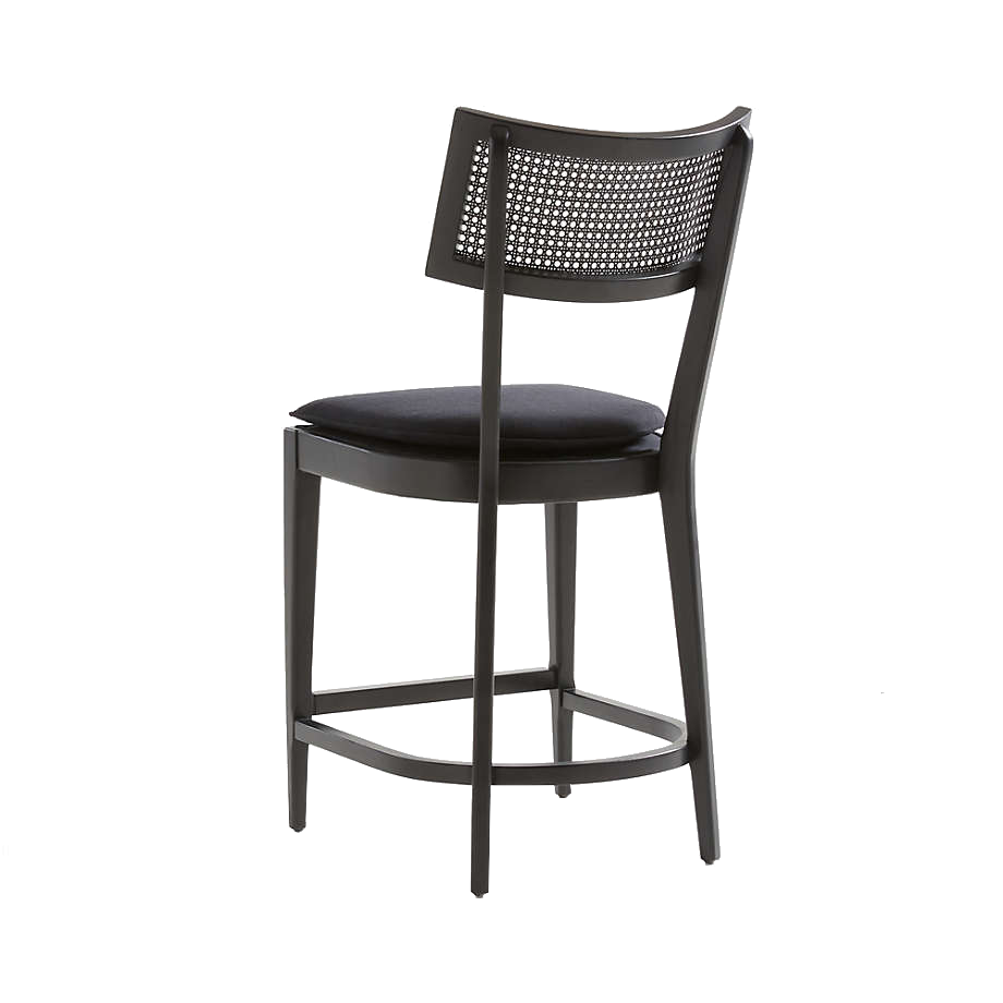 Black Tina Cane Counter Stool