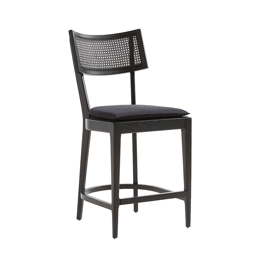 Black Tina Cane Counter Stool