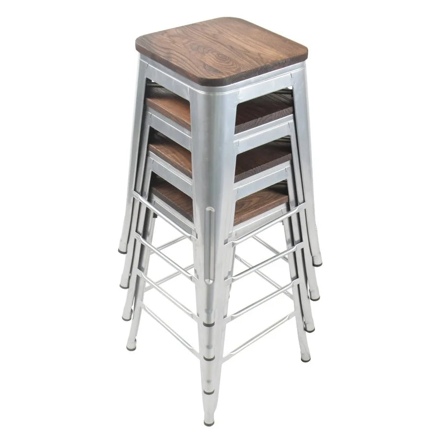 Tolix Counter Stool (Wood)