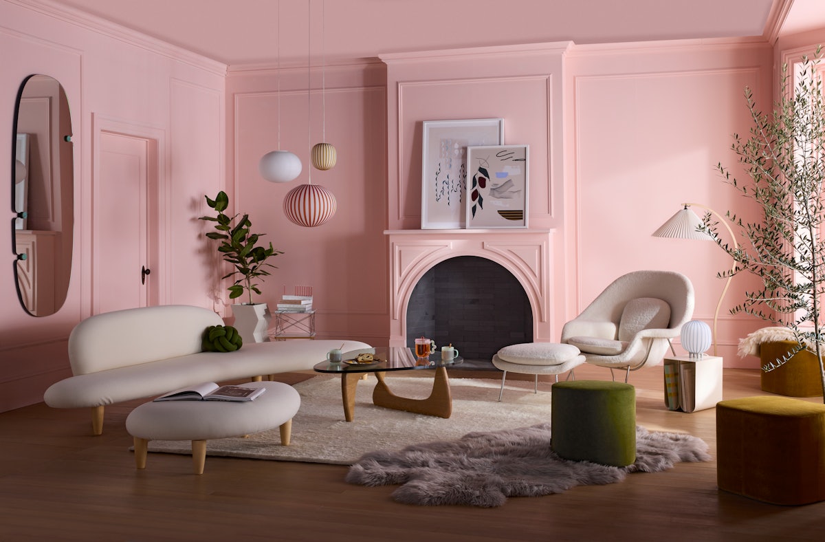 Womb Lounge Chair And Ottoman (Boucle Fabric)