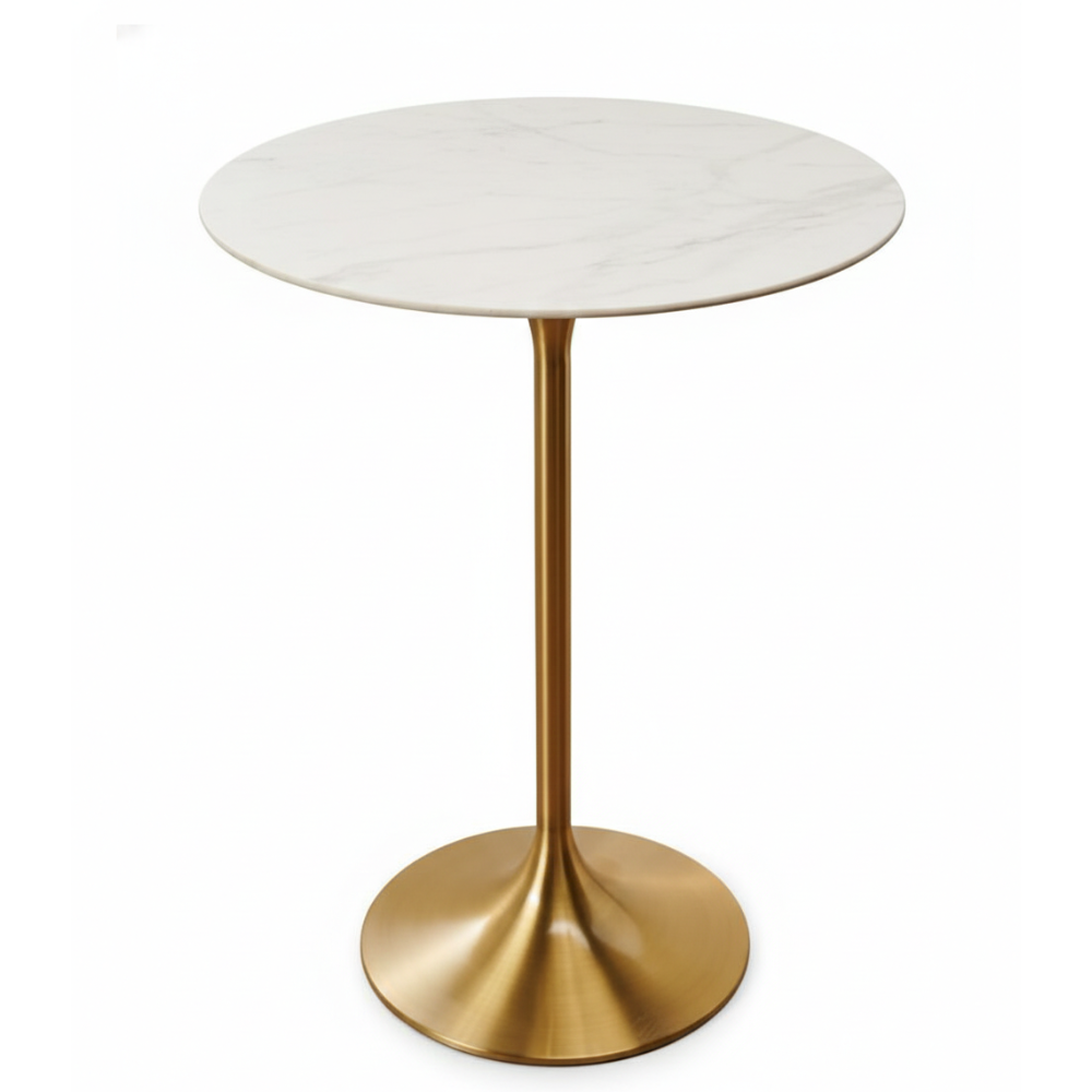 Leo Brass Faux Marble (Stone) Bar Table