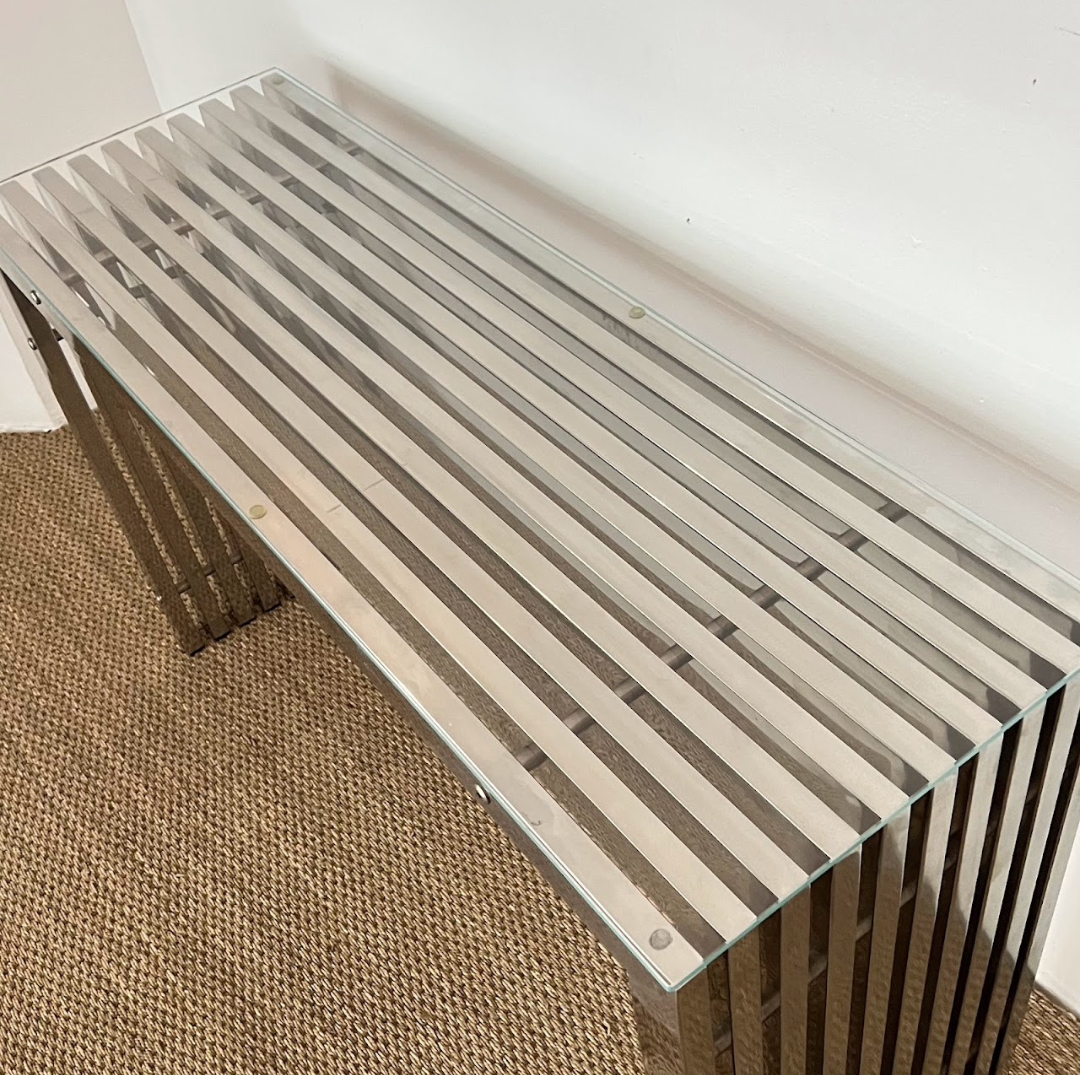Slate Console Table w/ Glass