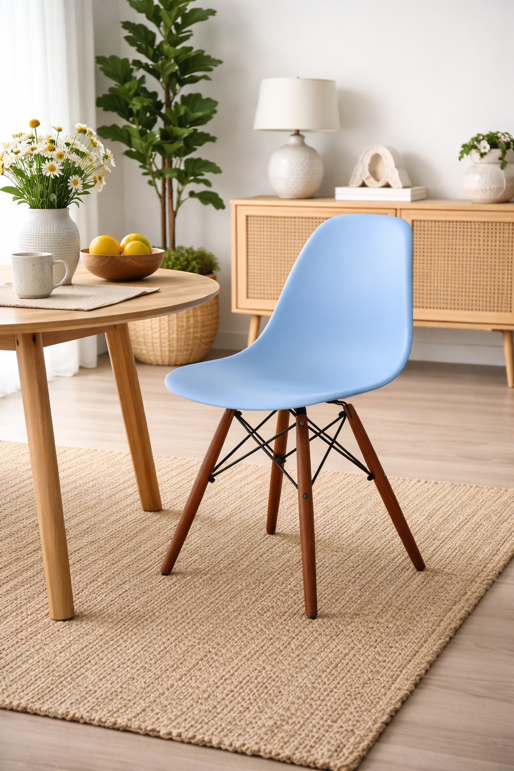 Eiffel Dining Chair (Walnut Wood Base)