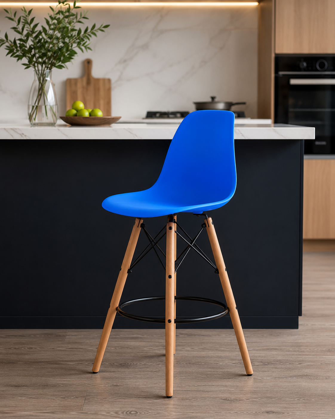 Eiffel Stool Natural Wood Legs (26")