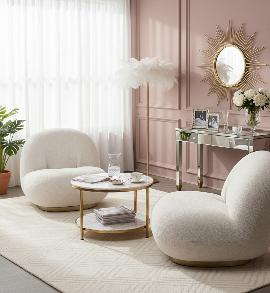 Bob Lounge Chair - Boucle Fabric