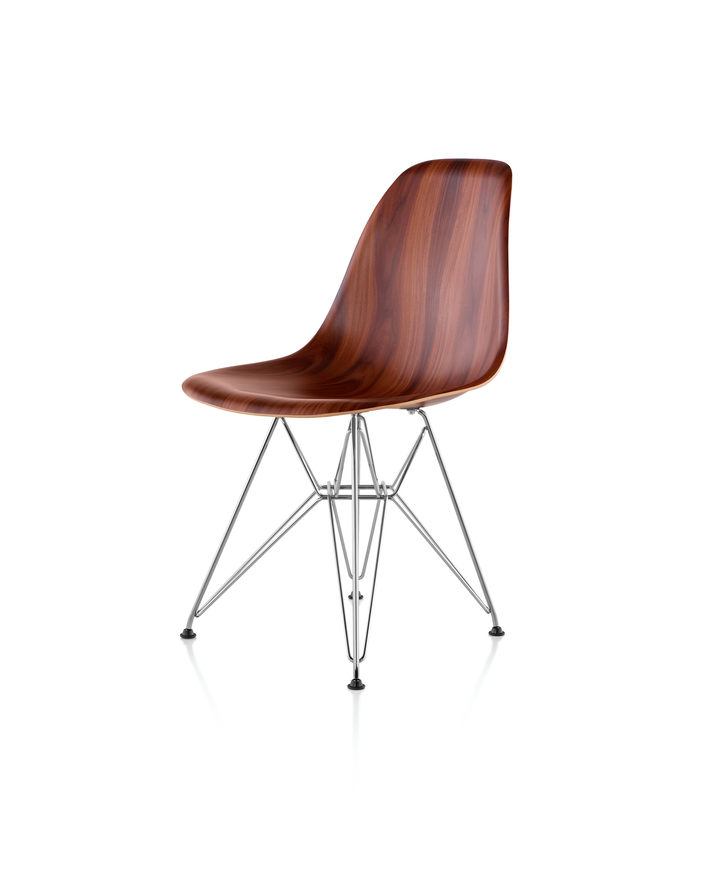 Eiffel Chair Walnut With Chrome Base