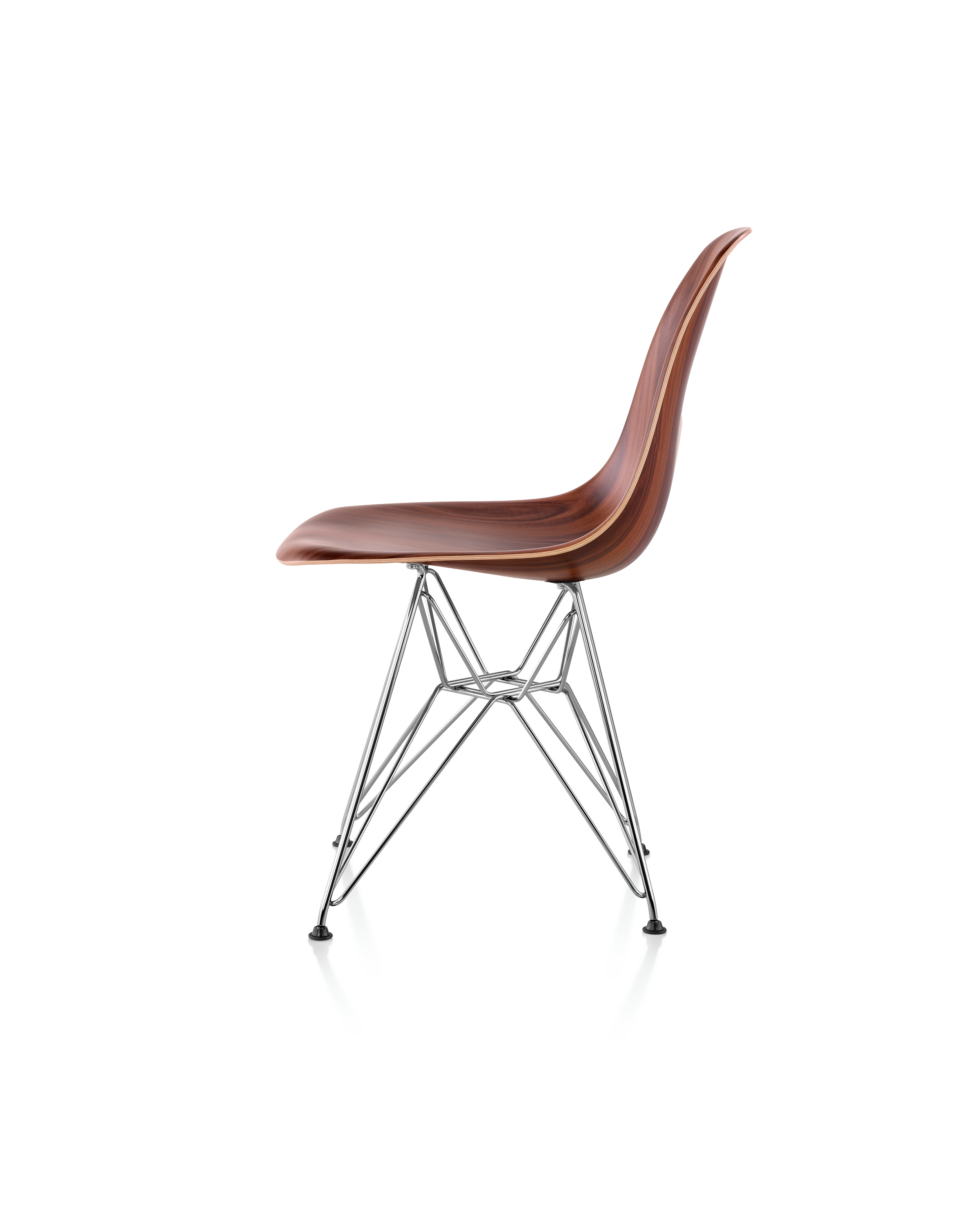Eiffel Chair Walnut With Chrome Base