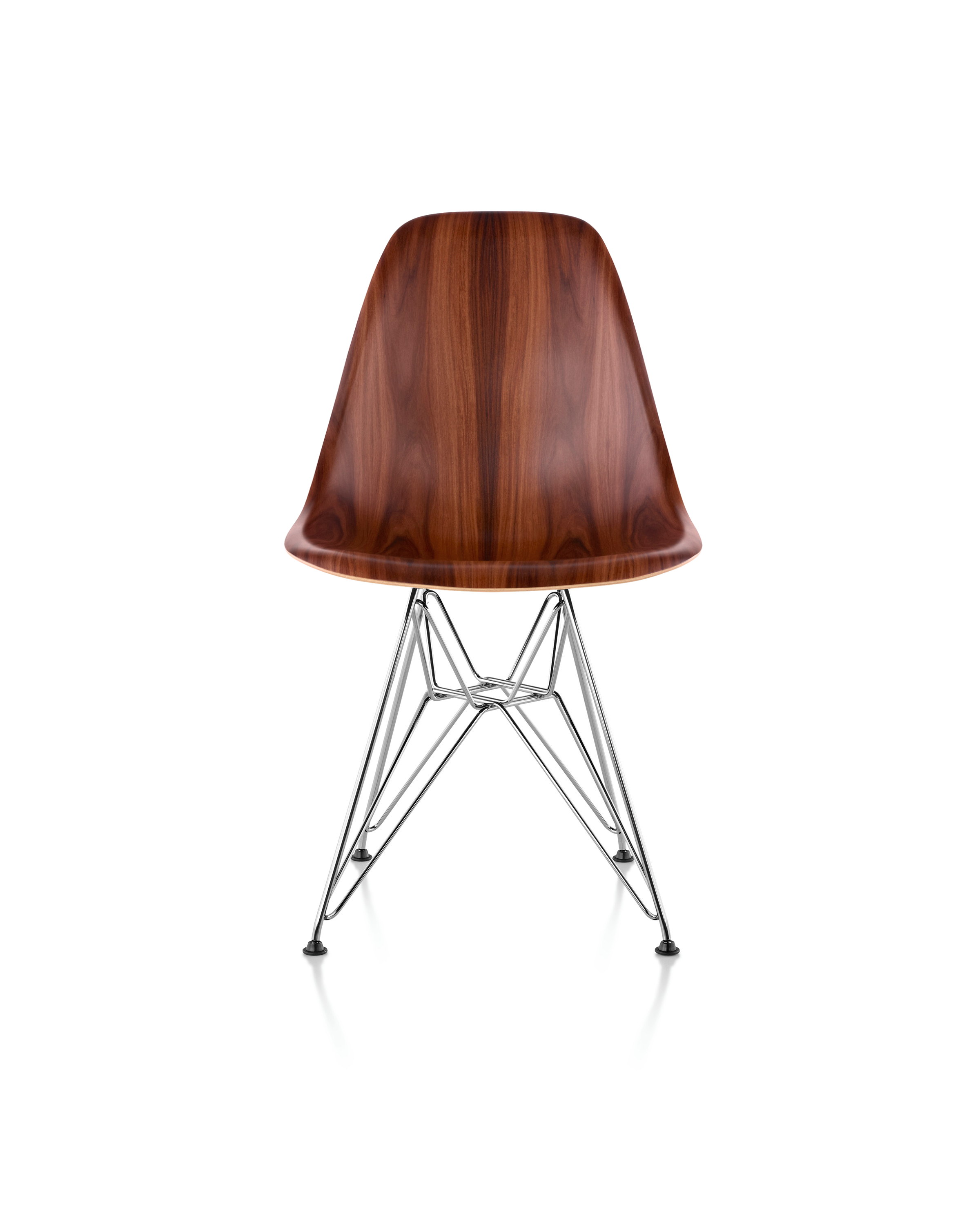 Eiffel Chair Walnut With Chrome Base