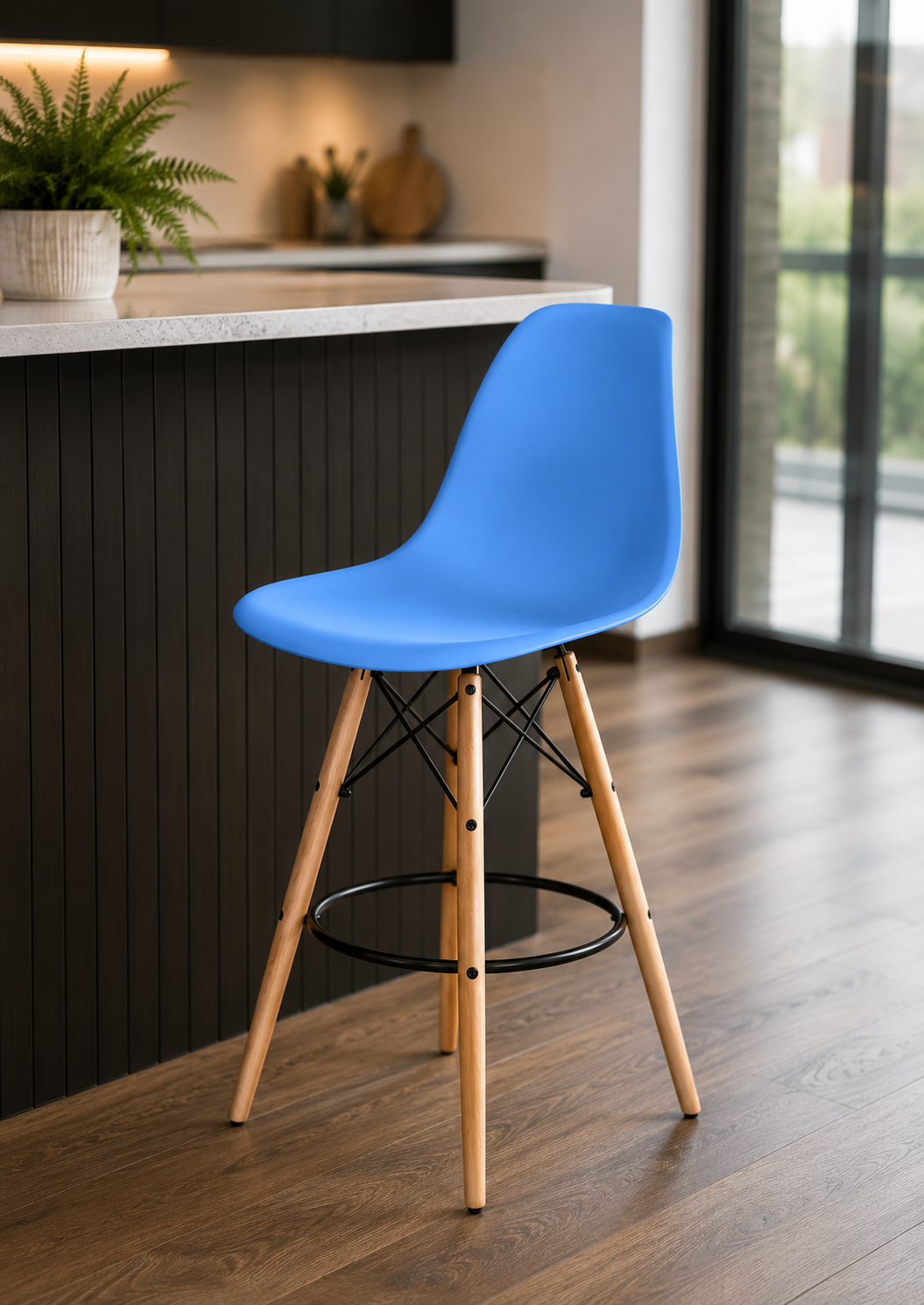 Eiffel Stool Natural Wood Legs (26")