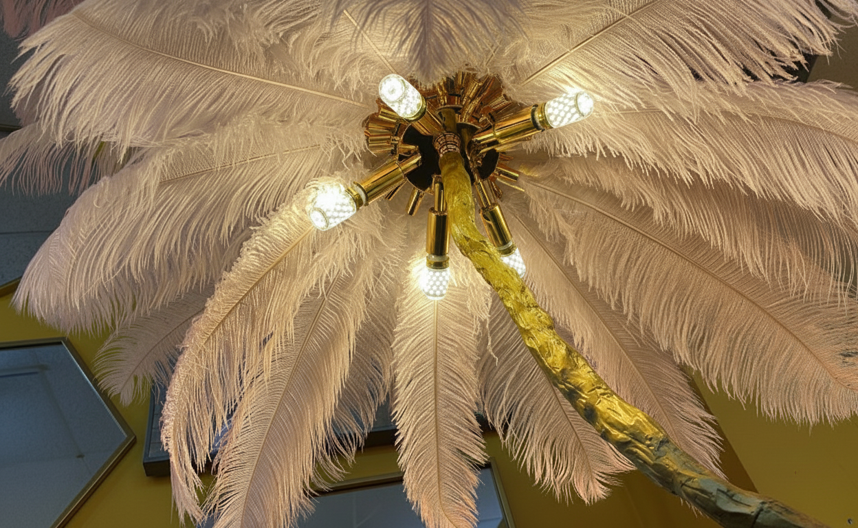 Ostrich Feathers Floor Lamp