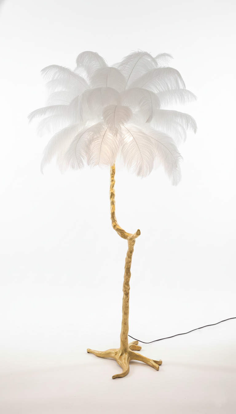 Ostrich Feathers Floor Lamp