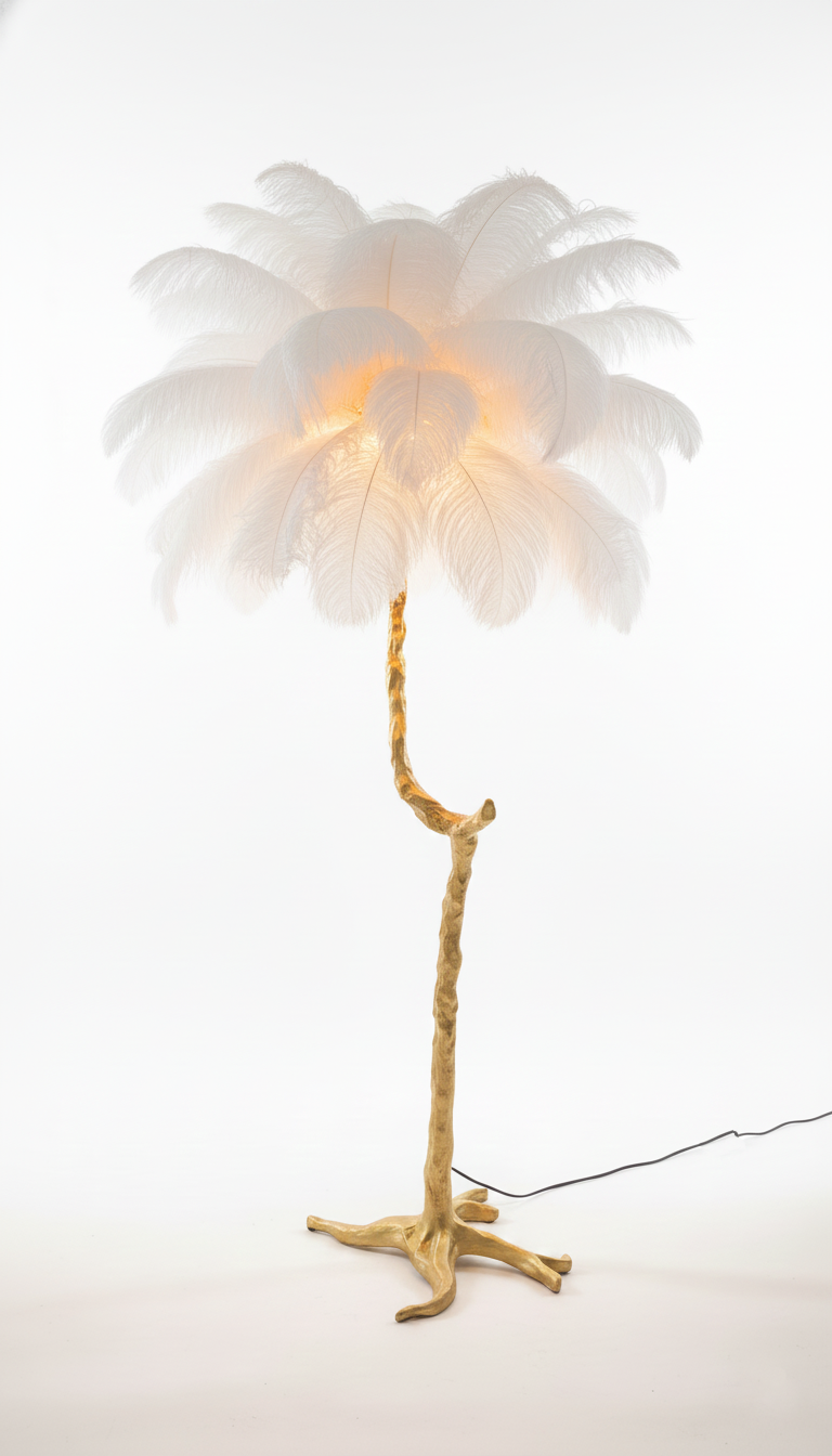 Ostrich Feathers Floor Lamp
