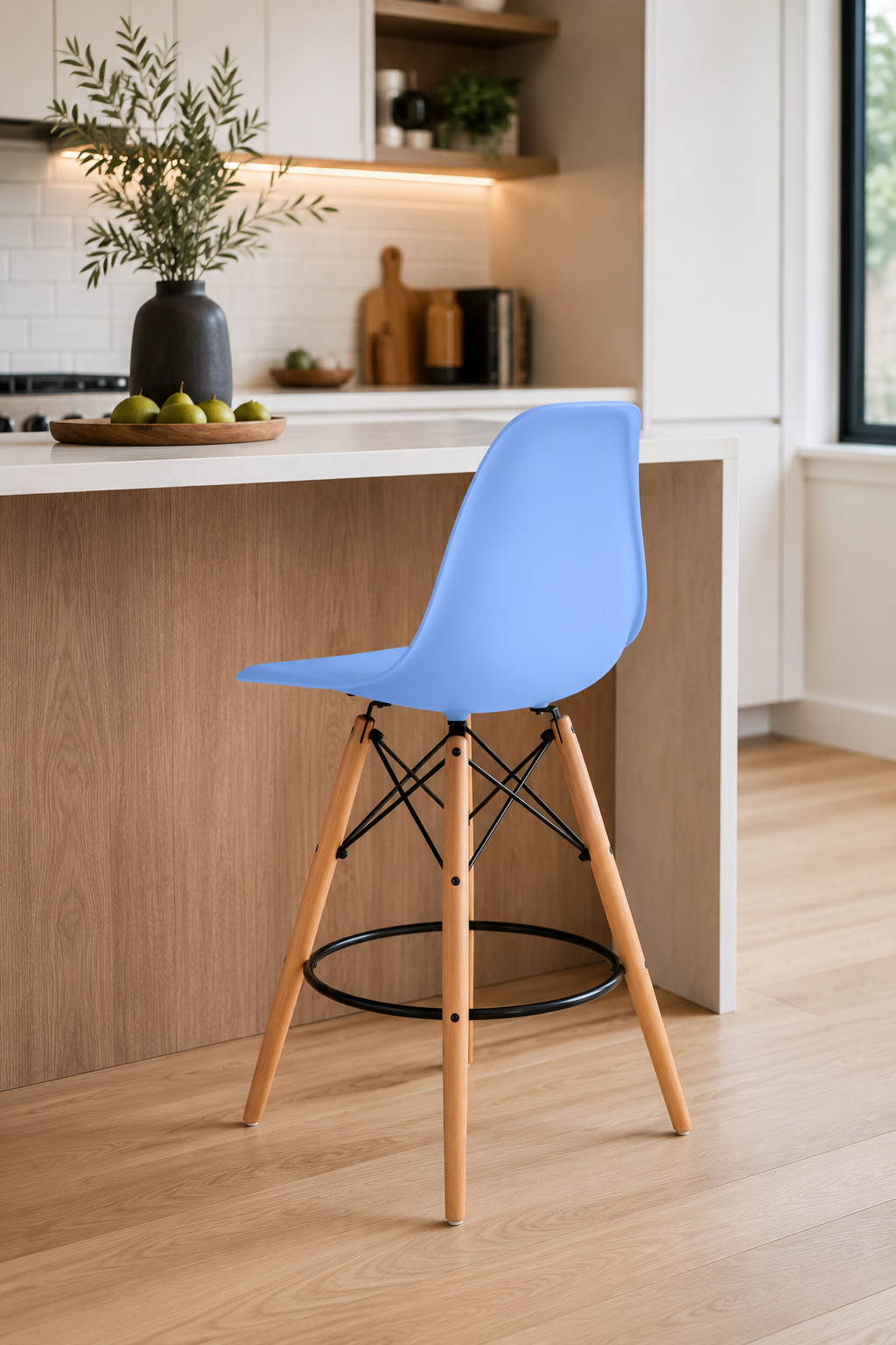 Eiffel Stool Natural Wood Legs (26")