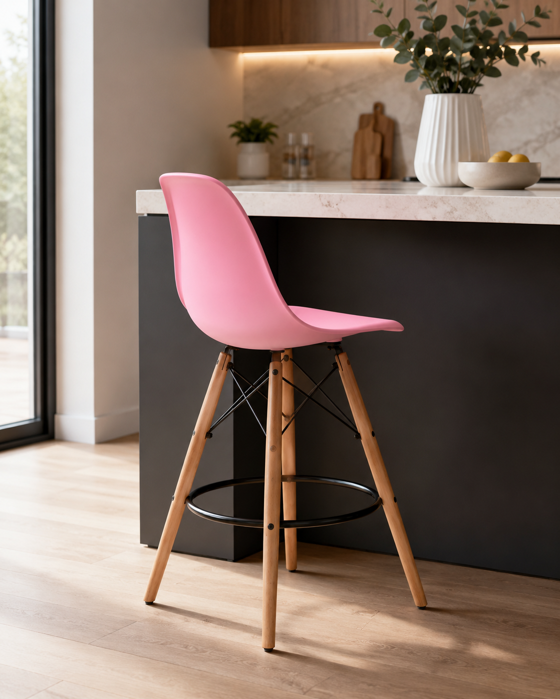 Eiffel Stool Natural Wood Legs (26")