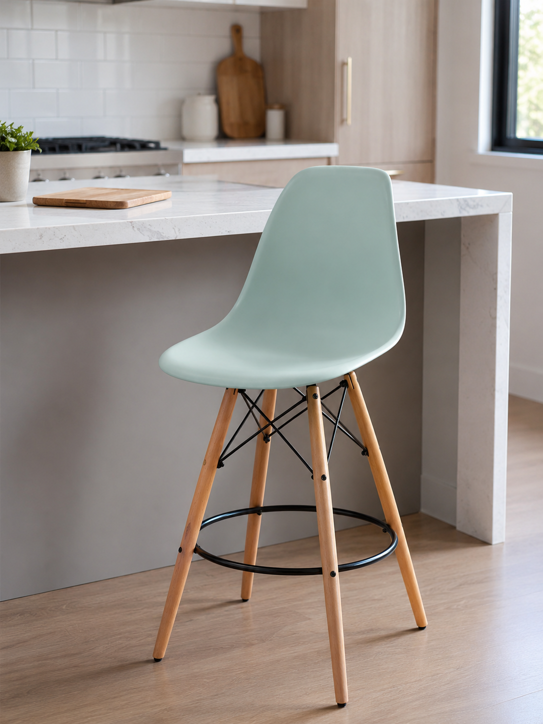 Eiffel Stool Natural Wood Legs (26")