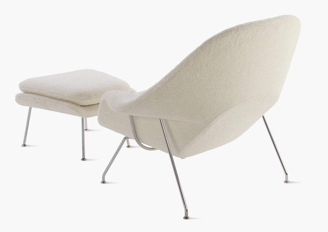 Womb Lounge Chair And Ottoman (Boucle Fabric)