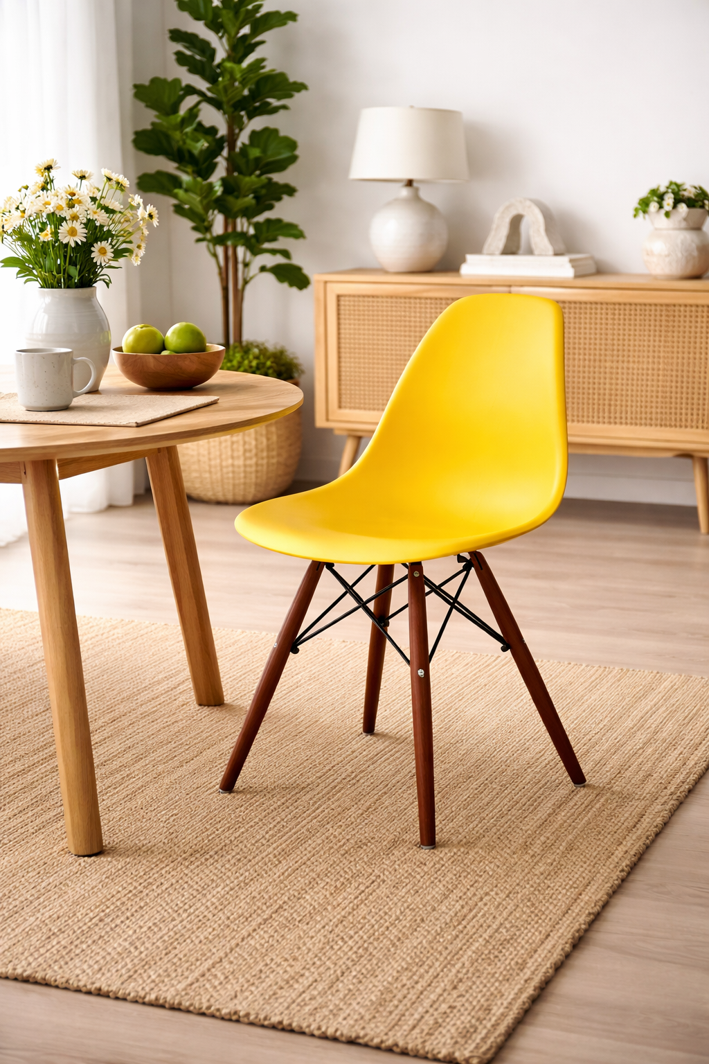 Eiffel Dining Chair (Walnut Wood Base)