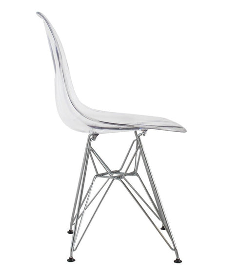 Eiffel Clear Chair with metal base
