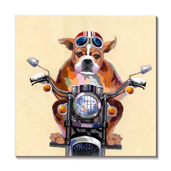 Motorcycle Puppy - 50% Hand Painted