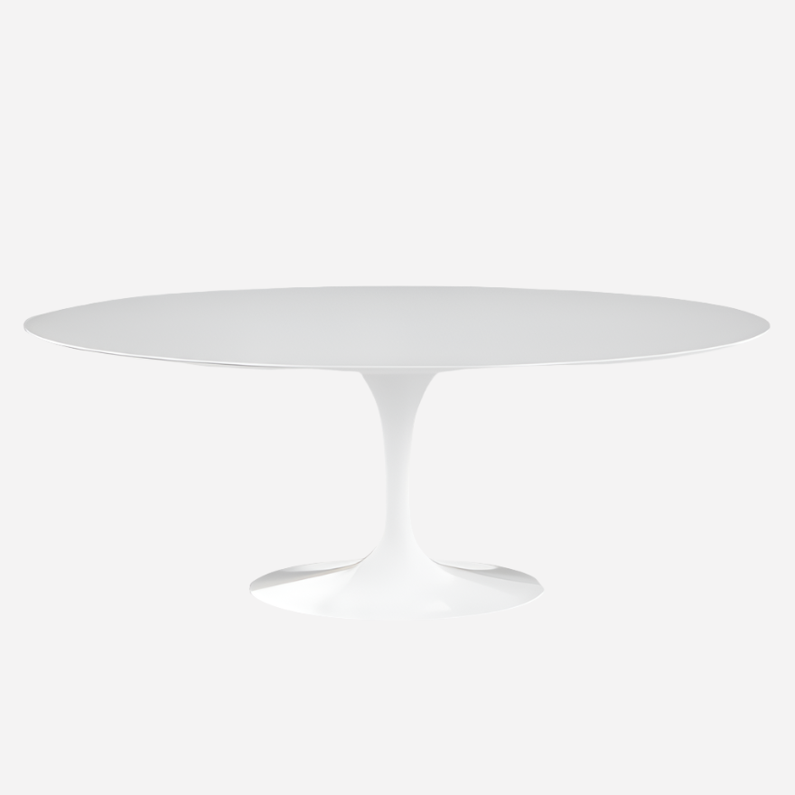 White Lacquer Tulip Dining Table (Oval)