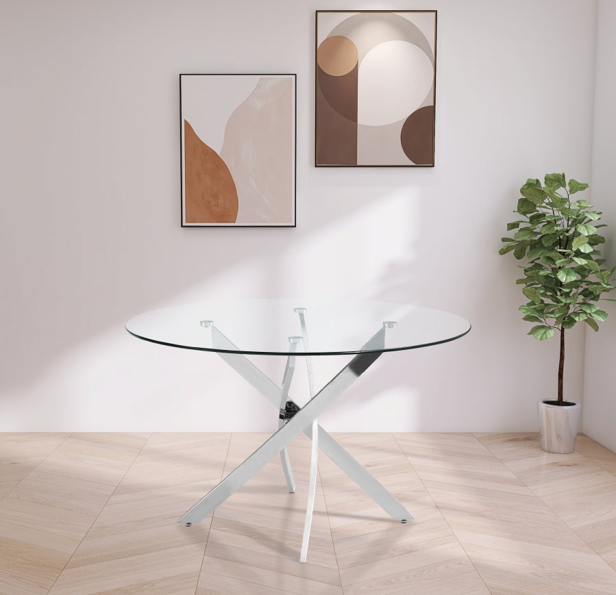 Xander Round Dining Table (Chrome)