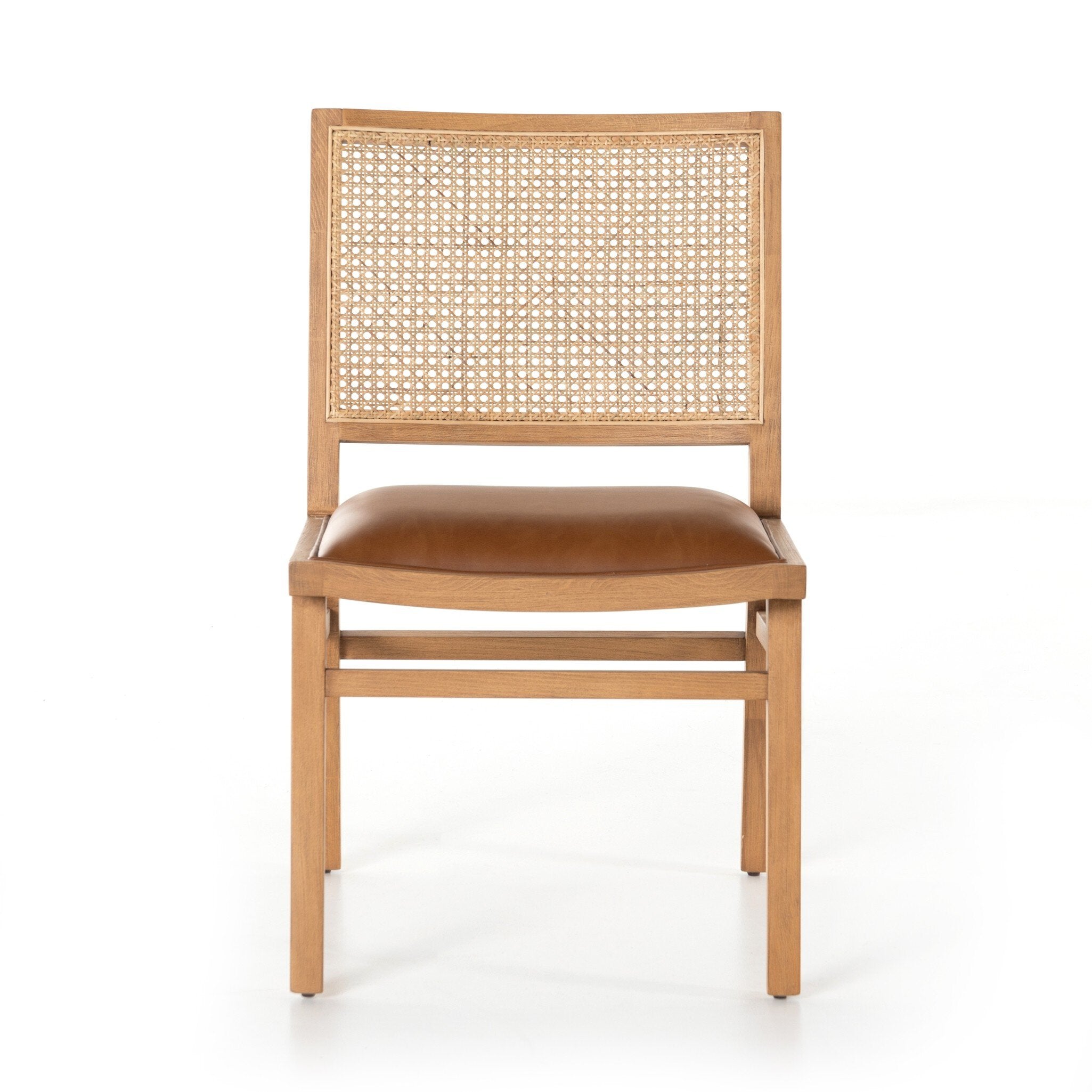 Dalton Leather and Cane Dining Chair