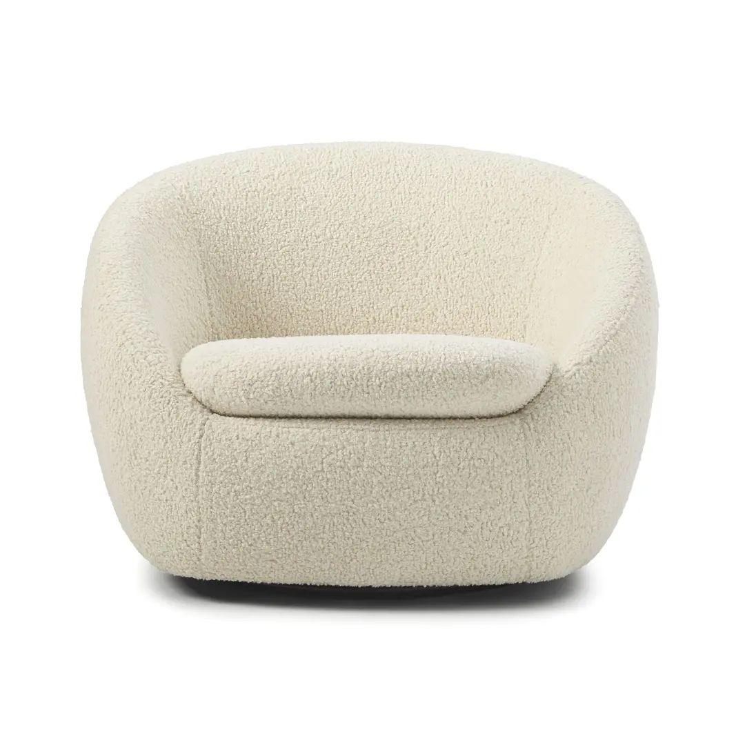 Cozy Swivel Chair (Boucle Fabric)