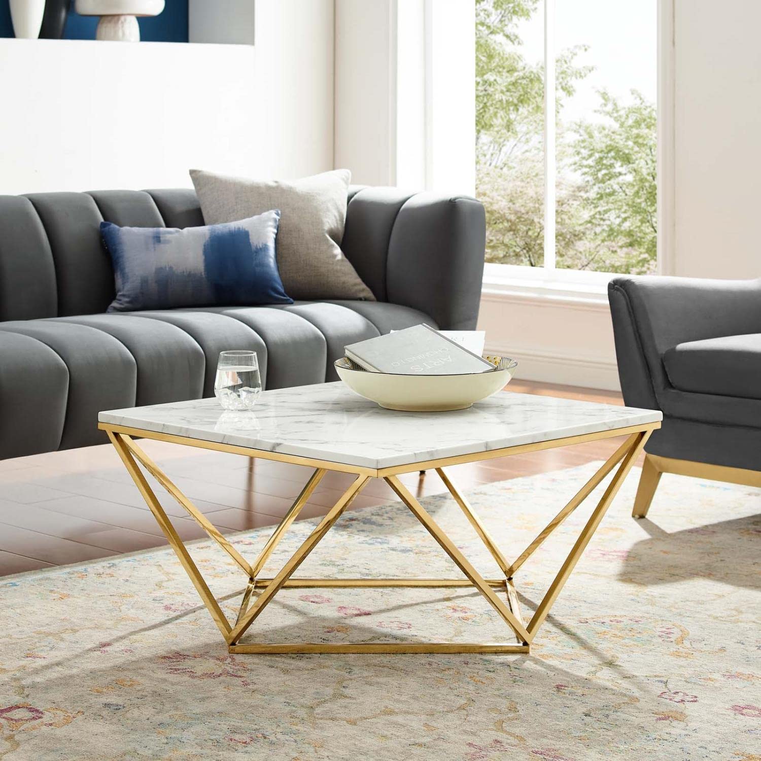 Justine Marble Coffee Table (Faux)