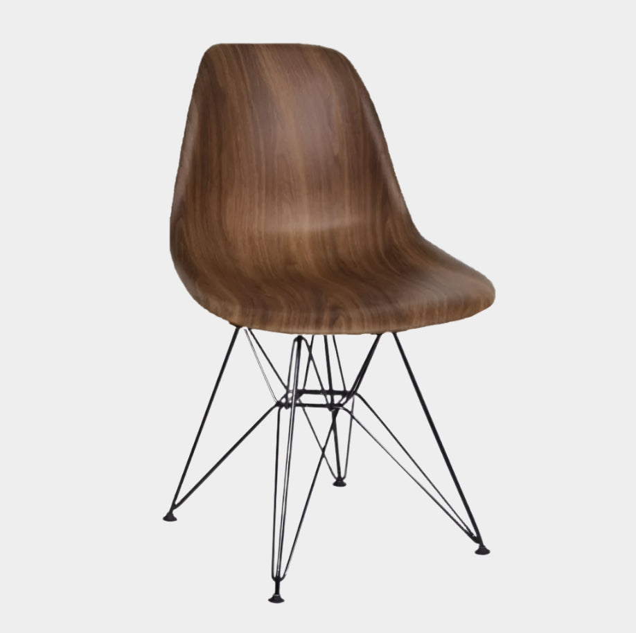 Eiffel Chair Walnut With Chrome Base