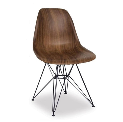 Eiffel Chair Walnut With Chrome Base