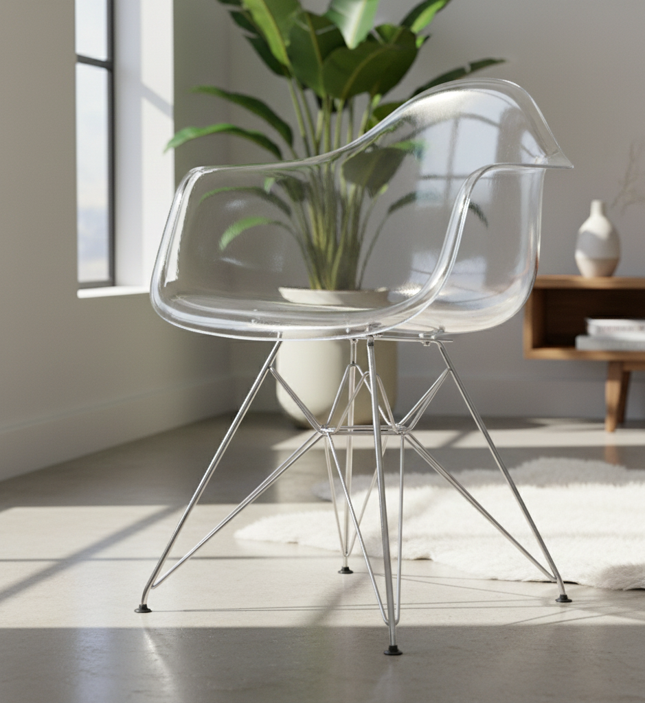 Acrylic Bucket with Chrome Base