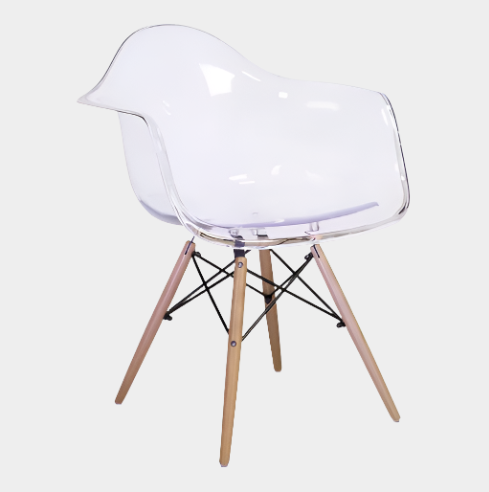 Eames Molded Plastic Armchair (Natural Wood Legs)