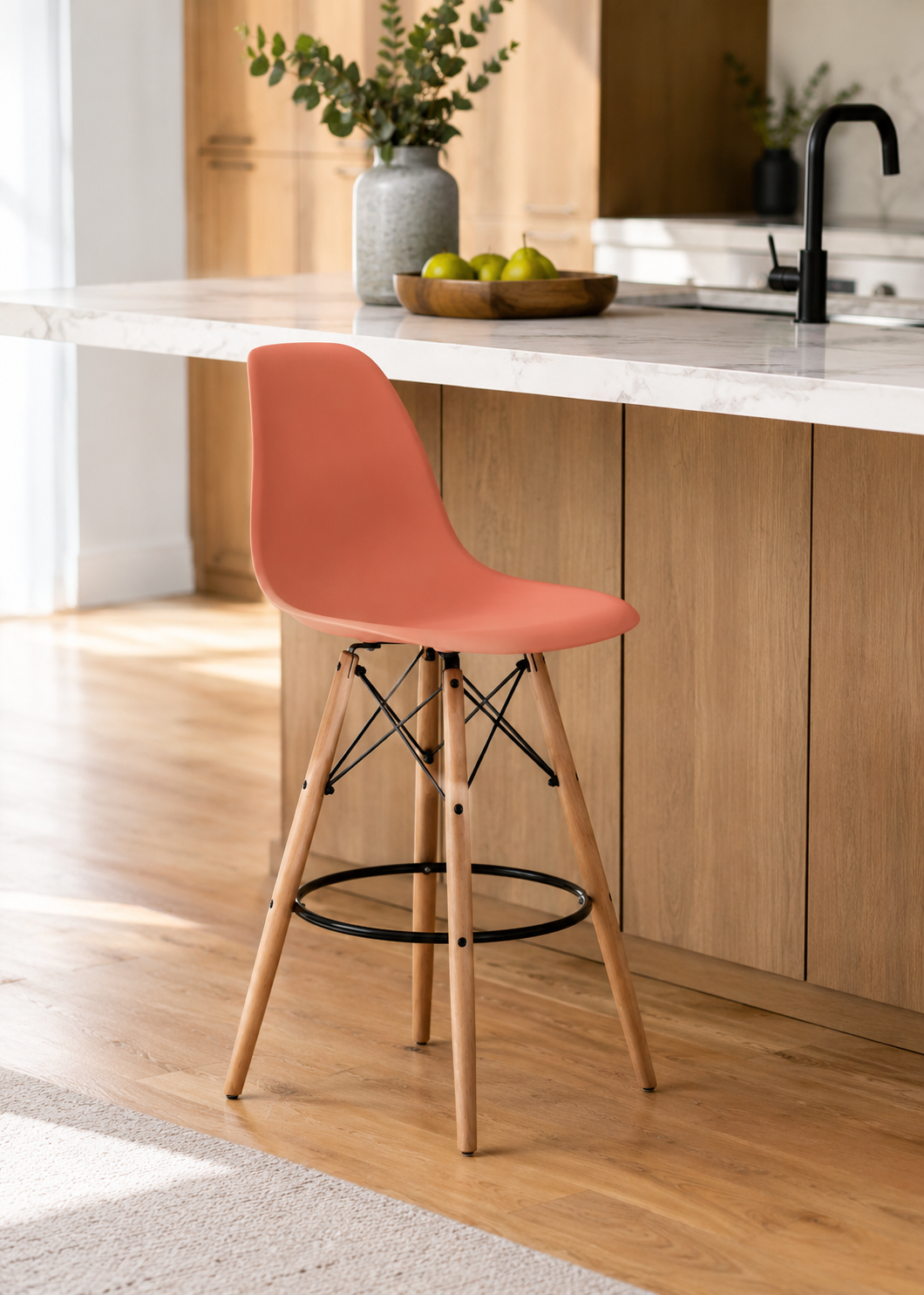 Eiffel Stool Natural Wood Legs (26")
