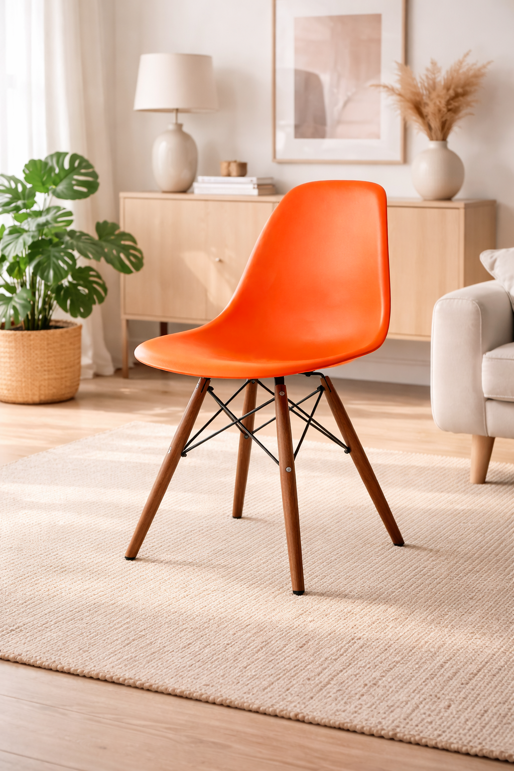 Eiffel Dining Chair (Walnut Wood Base)