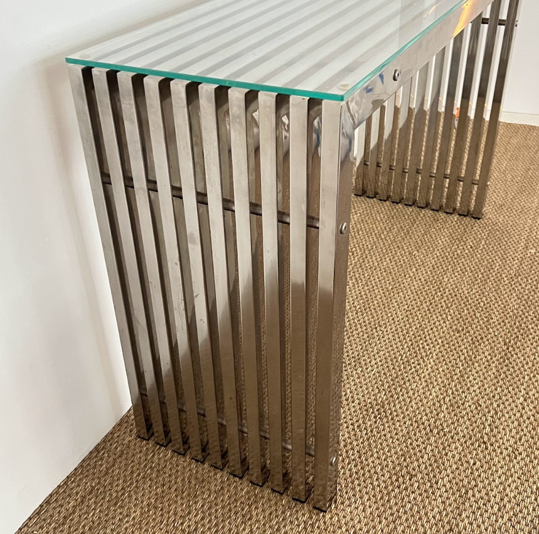 Slate Console Table w/ Glass