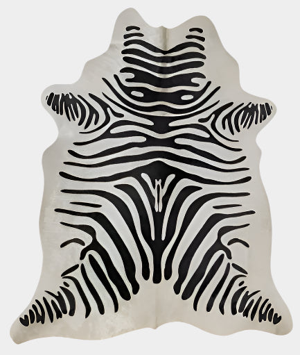 Zebra Stenciled Cowhide