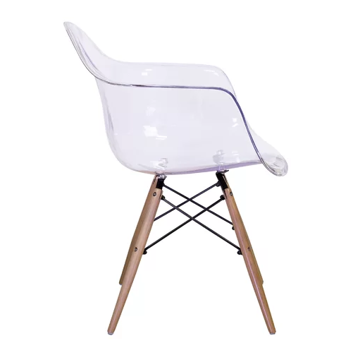 Eames Molded Plastic Armchair (Natural Wood Legs)