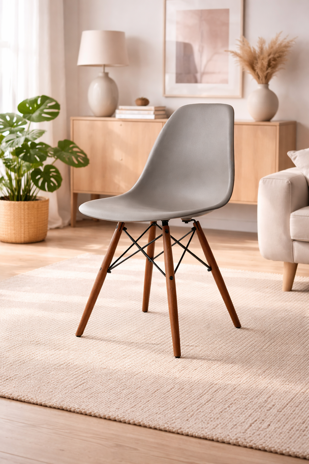 Eiffel Dining Chair (Walnut Wood Base)
