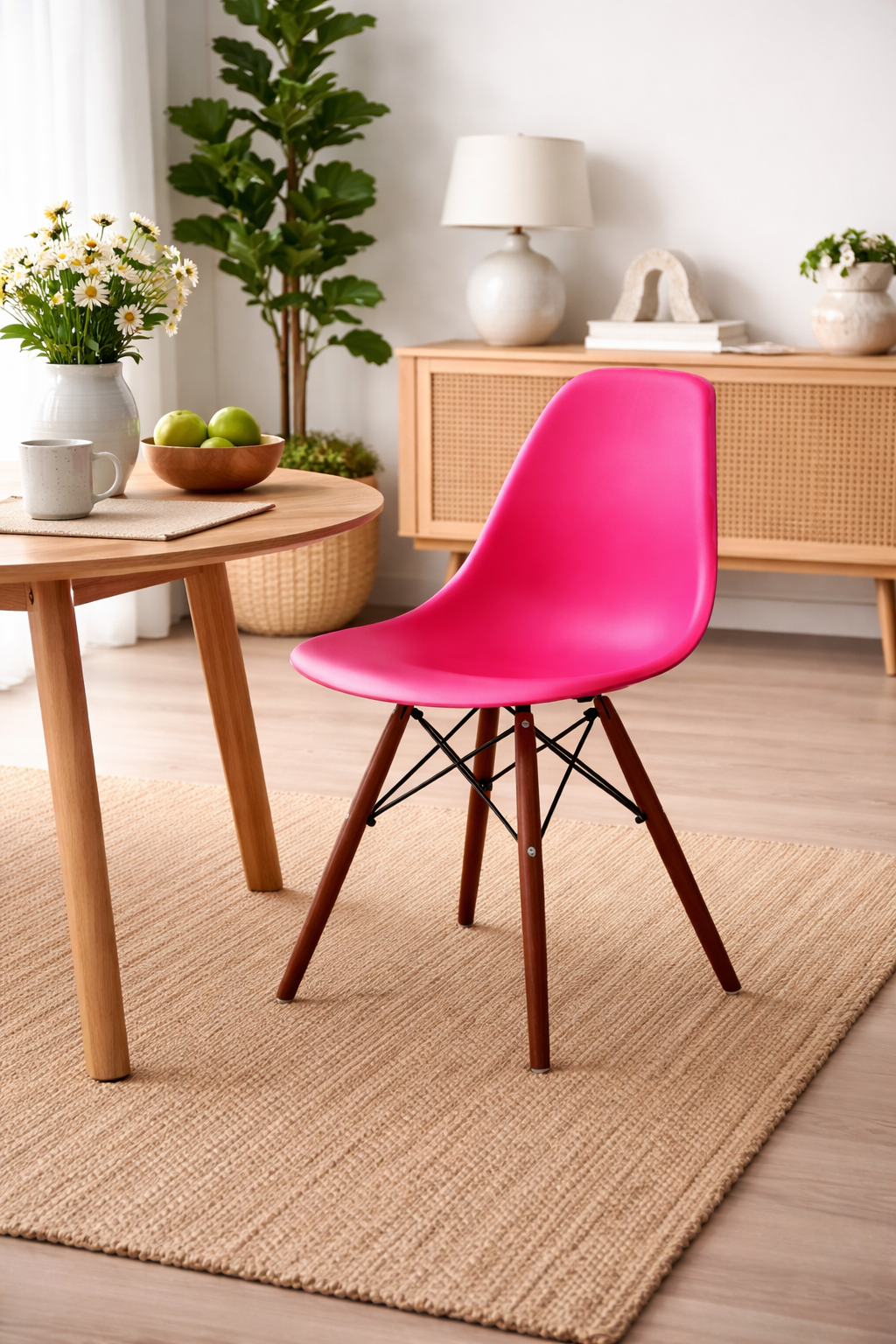 Eiffel Dining Chair (Walnut Wood Base)