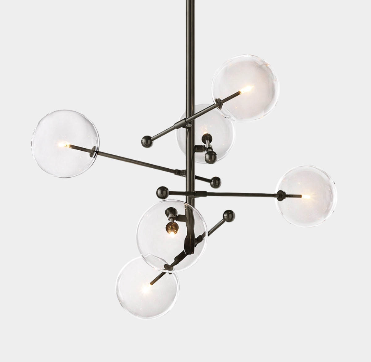 Glass Globe Mobile Six-Arm Chandelier