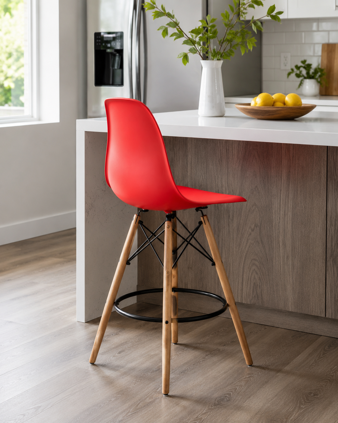 Eiffel Stool Natural Wood Legs (26")