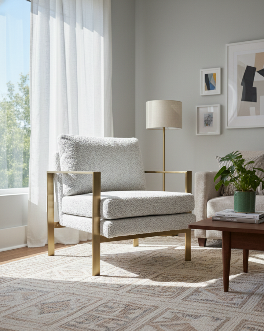 Sidney Lounge Chair (Boucle Fabric)