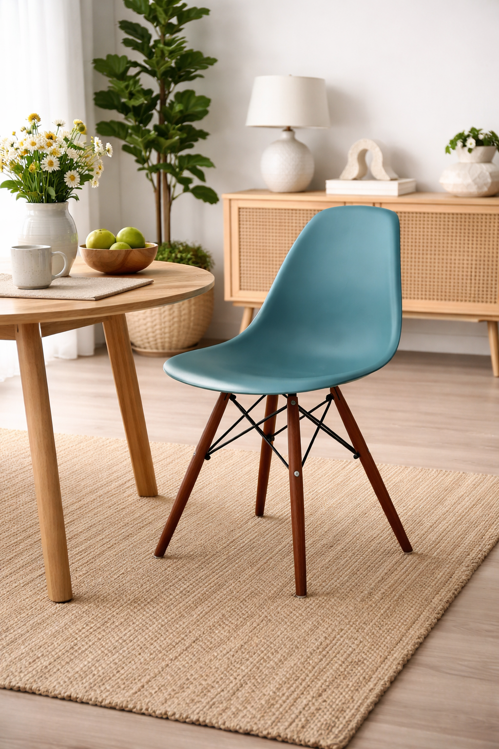 Eiffel Dining Chair (Walnut Wood Base)