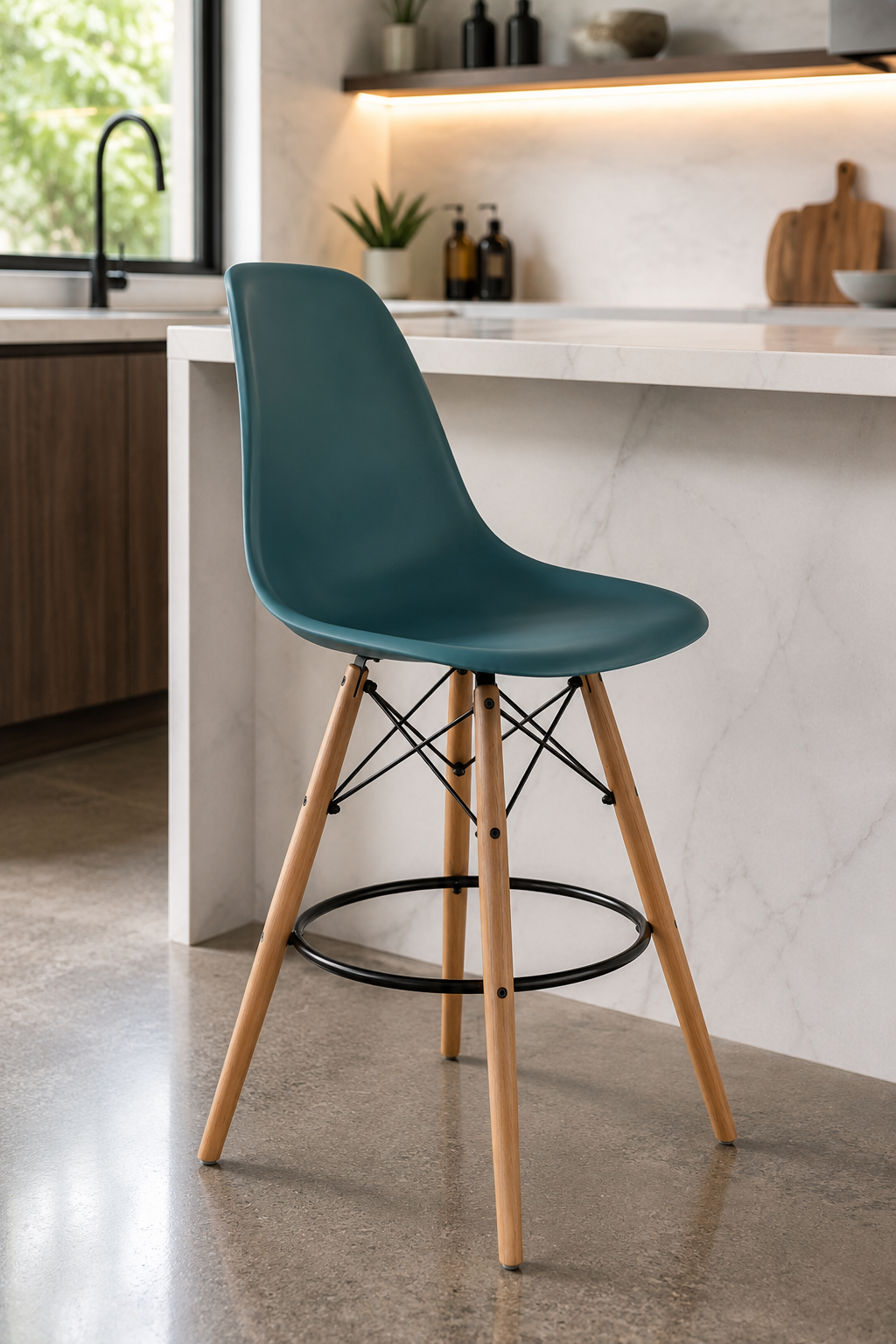 Eiffel Stool Natural Wood Legs (26")