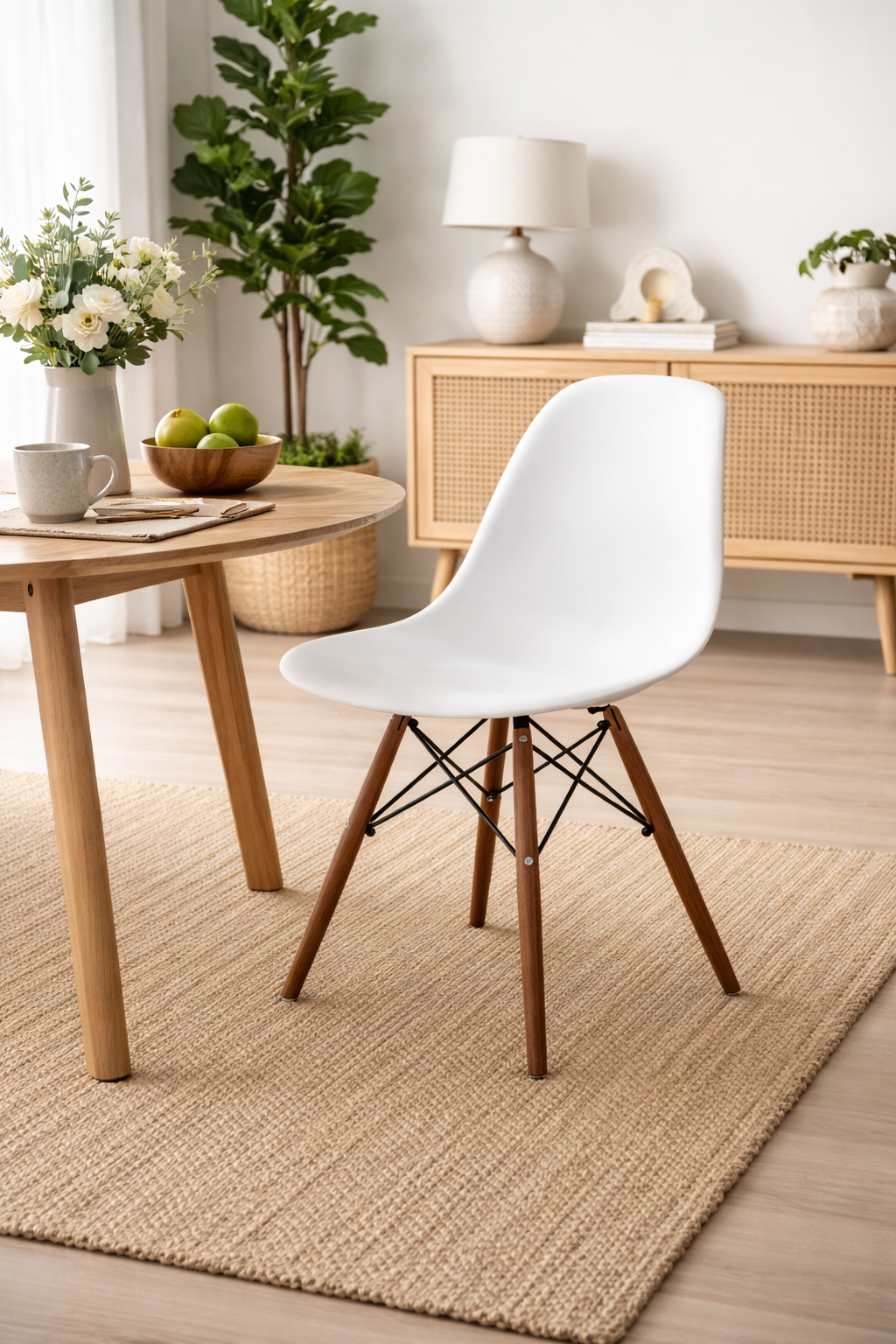 Eiffel Dining Chair (Walnut Wood Base)